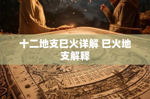 十二地支巳火详解 巳火地支解释