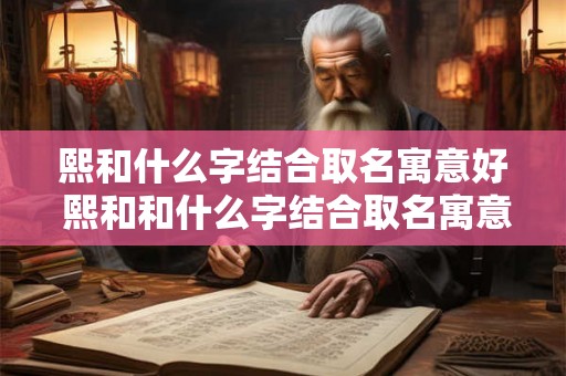 熙和什么字结合取名寓意好 熙和和什么字结合取名寓意好