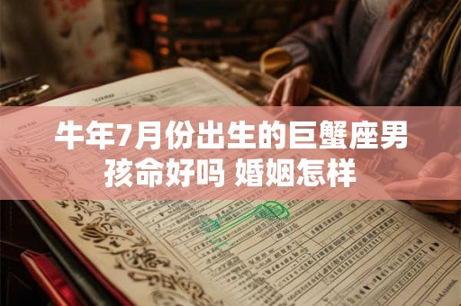 牛年7月份出生的巨蟹座男孩命好吗 婚姻怎样
