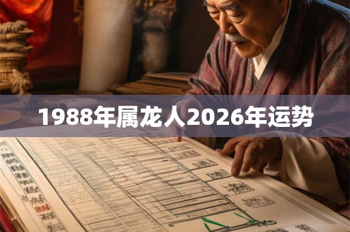 1988年属龙人2026年运势 1988年属龙人2026年运势