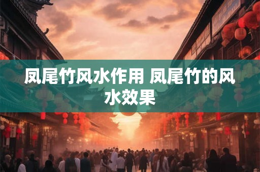 凤尾竹风水作用 凤尾竹的风水效果
