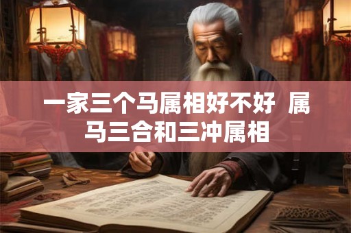 一家三个马属相好不好  属马三合和三冲属相