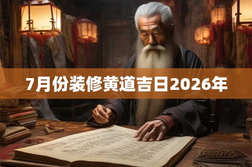 7月份装修黄道吉日2026年