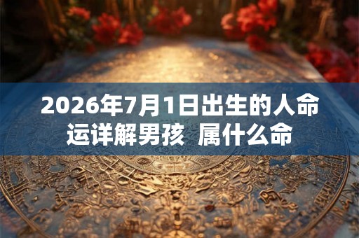 2026年7月1日出生的人命运详解男孩  属什么命