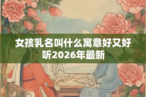 女孩乳名叫什么寓意好又好听2026年最新