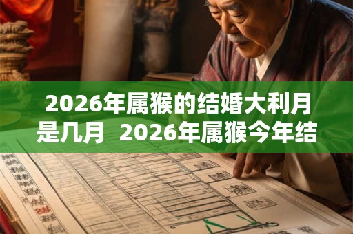 2026年属猴的结婚大利月是几月  2026年属猴今年结婚好不好