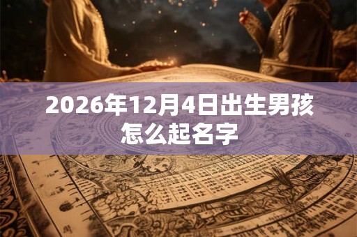 2026年12月4日出生男孩怎么起名字