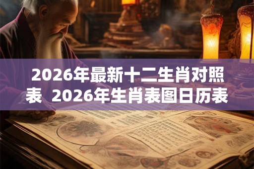 2026年最新十二生肖对照表  2026年生肖表图日历表