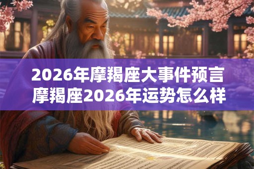2026年摩羯座大事件预言 摩羯座2026年运势怎么样