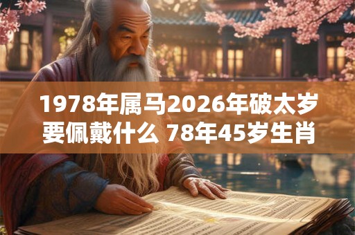 1978年属马2026年破太岁要佩戴什么 78年45岁生肖马犯太岁怎么化解