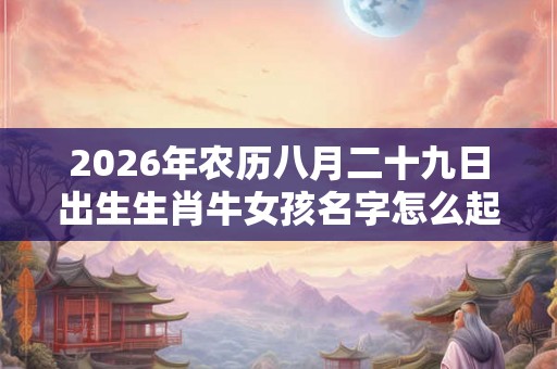 2026年农历八月二十九日出生生肖牛女孩名字怎么起