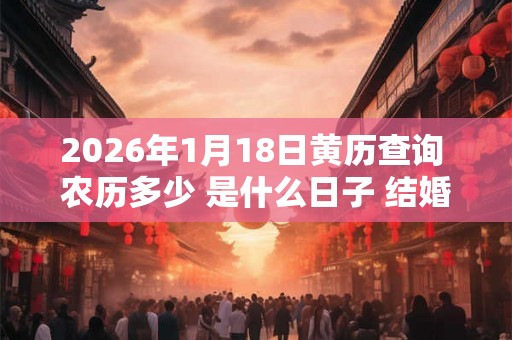 2026年1月18日黄历查询 农历多少 是什么日子 结婚吉时