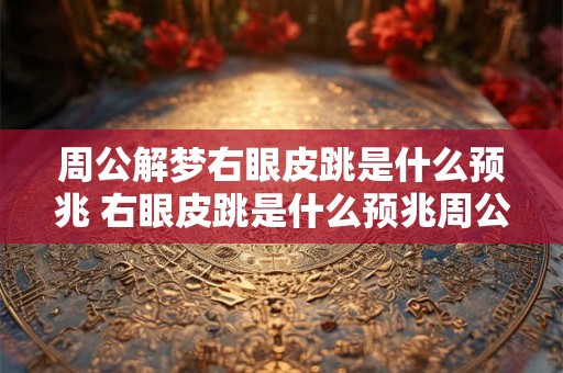 周公解梦右眼皮跳是什么预兆 右眼皮跳是什么预兆周公解梦中有没有相关解释