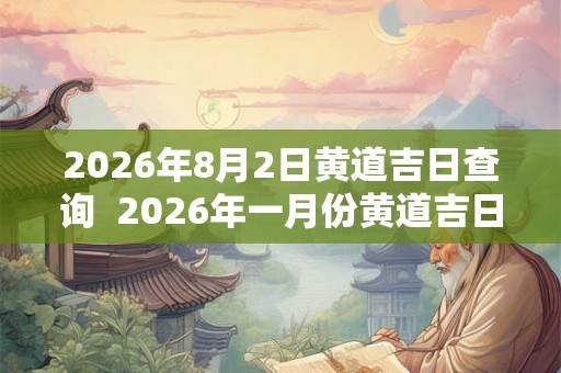 2026年8月2日黄道吉日查询  2026年一月份黄道吉日