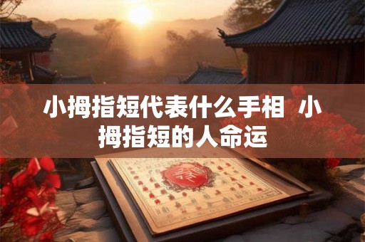 小拇指短代表什么手相  小拇指短的人命运