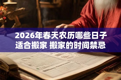 2026年春天农历哪些日子适合搬家 搬家的时间禁忌