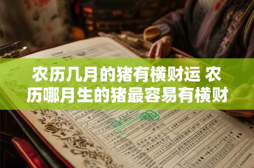农历几月的猪有横财运 农历哪月生的猪最容易有横财运