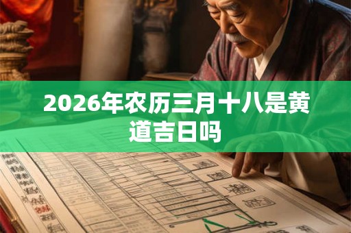 2026年农历三月十八是黄道吉日吗 2026年农历三月十八是黄道吉日吗