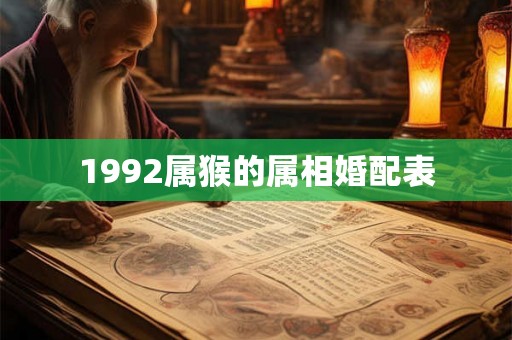 1992属猴的属相婚配表 1992属猴的属相婚配表