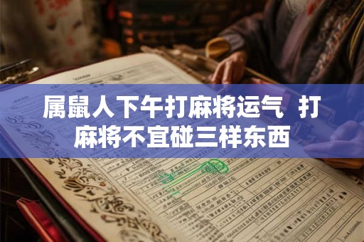 属鼠人下午打麻将运气  打麻将不宜碰三样东西