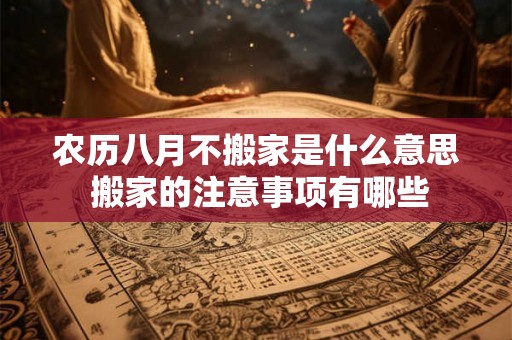 农历八月不搬家是什么意思 搬家的注意事项有哪些