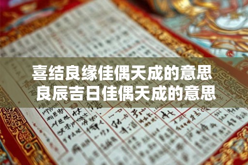 喜结良缘佳偶天成的意思 良辰吉日佳偶天成的意思 喜结良缘佳偶天成的意思 良辰吉日佳偶天成的意思