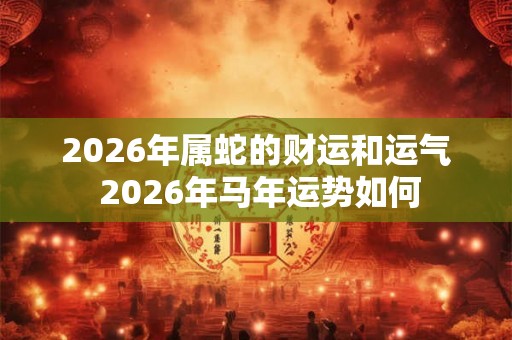 2026年属蛇的财运和运气 2026年马年运势如何 2026年属蛇的财运和运气 2026年马年运势如何