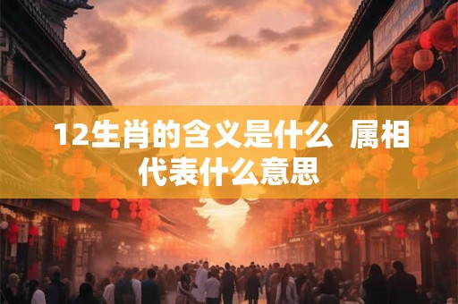 12生肖的含义是什么  属相代表什么意思