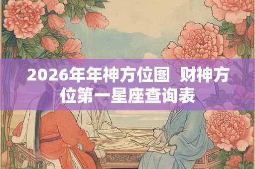 2026年年神方位图 财神方位第一星座查询表 2026年年神方位图 财神方位第一星座查询表