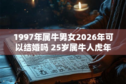 1997年属牛男女2026年可以结婚吗 25岁属牛人虎年结婚要注意什么