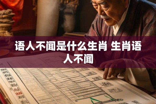 语人不闻是什么生肖 生肖语人不闻