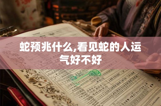 蛇预兆什么,看见蛇的人运气好不好