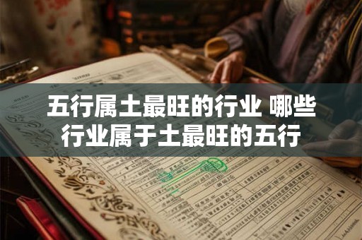 五行属土最旺的行业 哪些行业属于土最旺的五行