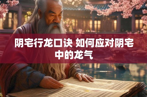 阴宅行龙口诀 如何应对阴宅中的龙气