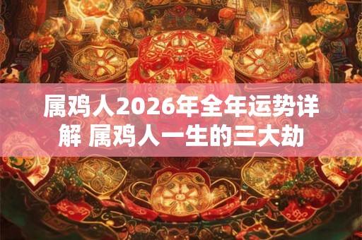 属鸡人2026年全年运势详解 属鸡人一生的三大劫 属鸡人2026年全年运势详解 属鸡人一生的三大劫