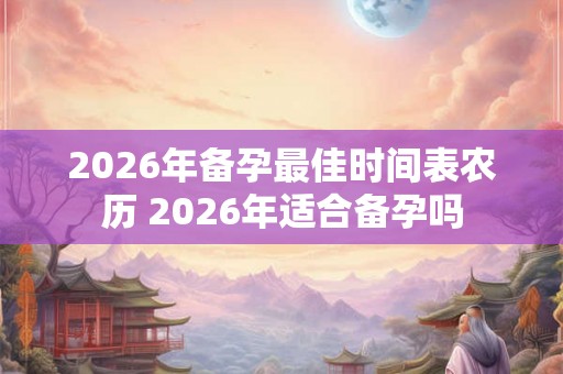 2026年备孕最佳时间表农历 2026年适合备孕吗