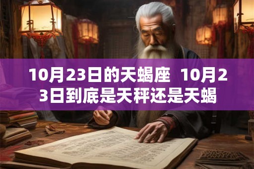10月23日的天蝎座  10月23日到底是天秤还是天蝎