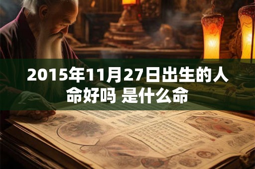 2015年11月27日出生的人命好吗 是什么命