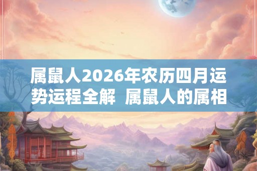 属鼠人2026年农历四月运势运程全解 属鼠人的属相婚配表 属鼠人2026年农历四月运势运程全解 属鼠人的属相婚配表