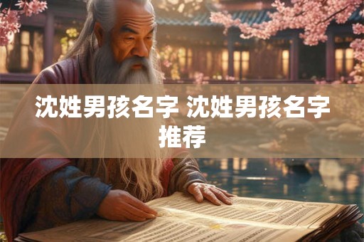 沈姓男孩名字 沈姓男孩名字推荐
