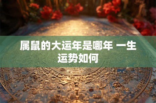 属鼠的大运年是哪年 一生运势如何