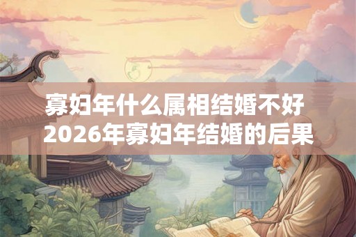 寡妇年什么属相结婚不好 2026年寡妇年结婚的后果
