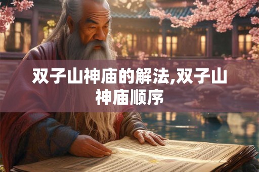 双子山神庙的解法,双子山神庙顺序