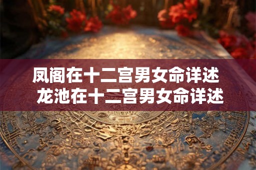 凤阁在十二宫男女命详述  龙池在十二宫男女命详述