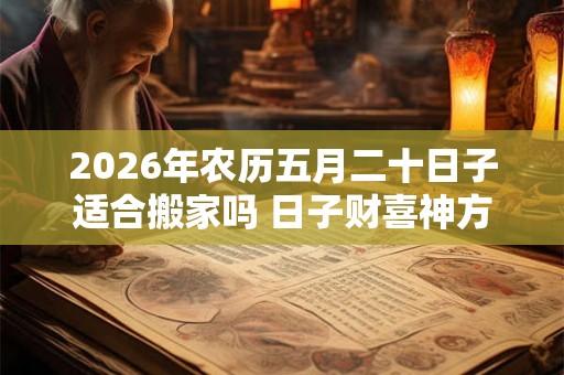 2026年农历五月二十日子适合搬家吗 日子财喜神方位