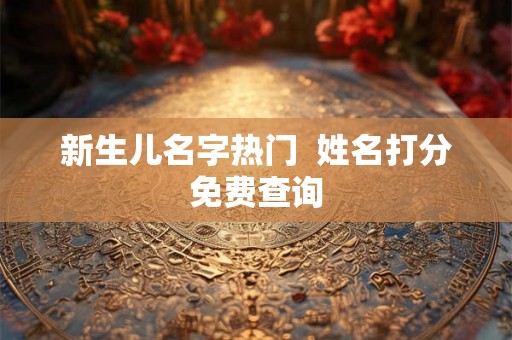新生儿名字热门  姓名打分免费查询