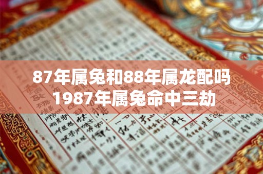 87年属兔和88年属龙配吗 1987年属兔命中三劫