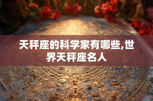 天秤座的科学家有哪些,世界天秤座名人