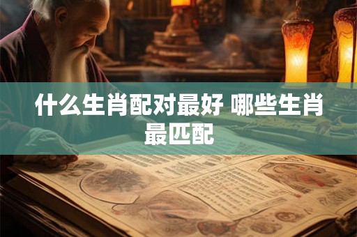 什么生肖配对最好 哪些生肖最匹配