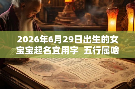 2026年6月29日出生的女宝宝起名宜用字  五行属啥
